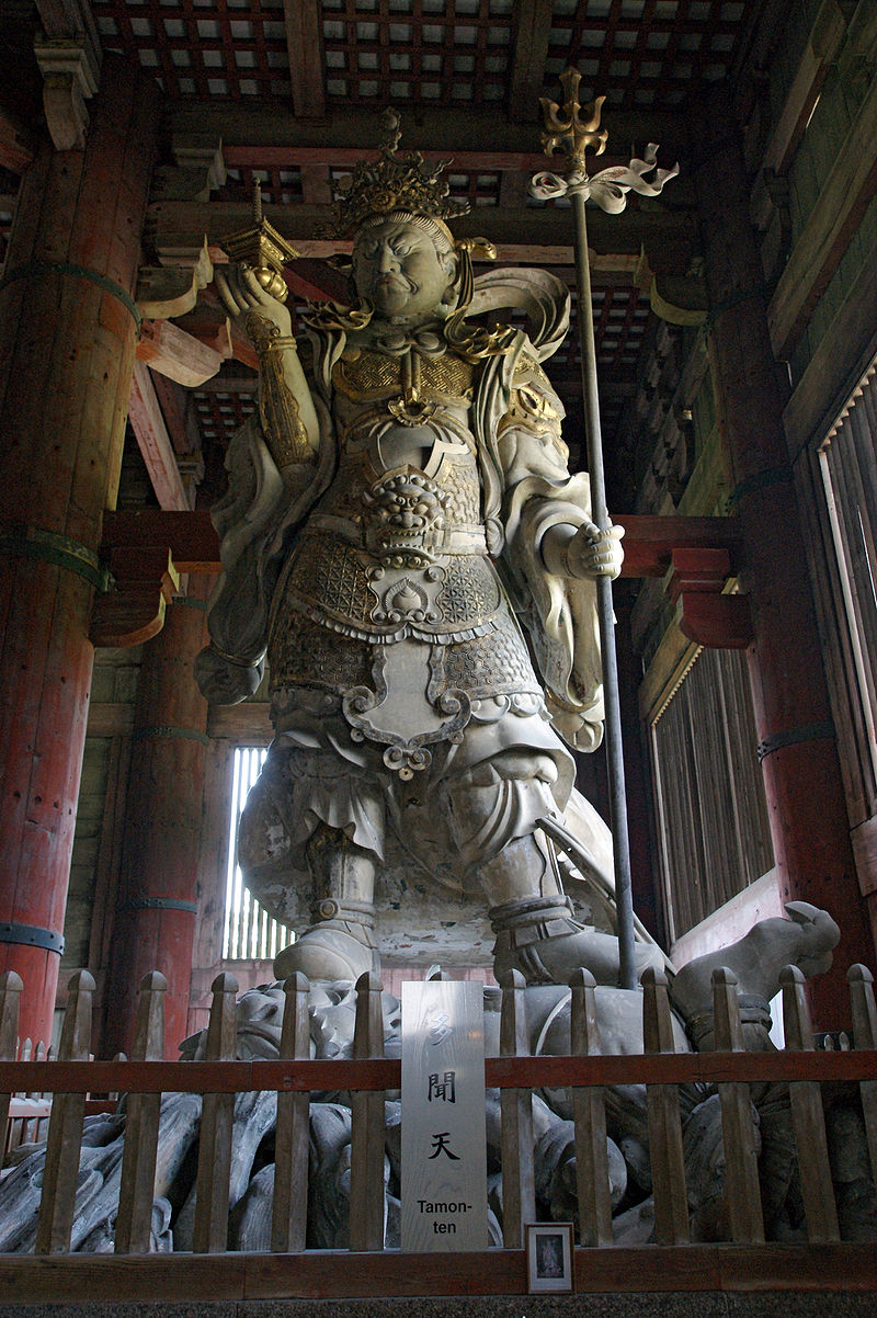 Tamonten, god of war, statue